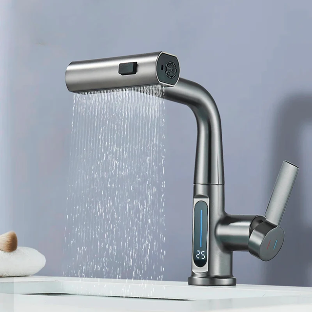 Torneira Monocomando Digital Cascata com Mangueira Flexível