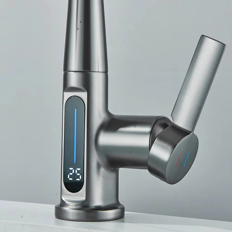 Torneira Monocomando Digital Cascata com Mangueira Flexível
