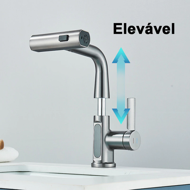 Torneira Monocomando Digital Cascata com Mangueira Flexível