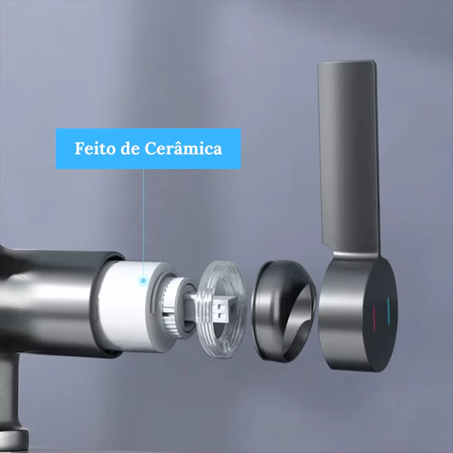 Torneira Monocomando Digital Cascata com Mangueira Flexível