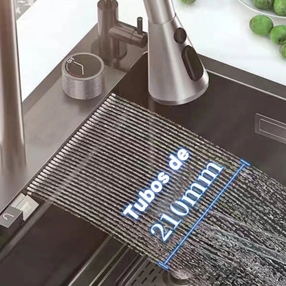 Cuba para Cozinha Gourmet Multifuncional em Aço Inox 304 Cascata Largura