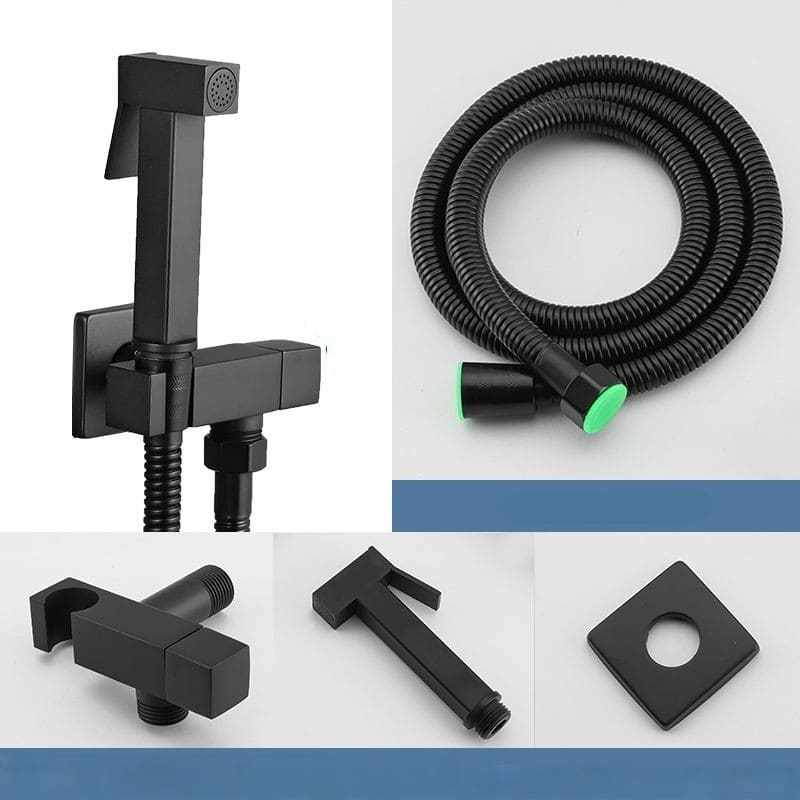 Kit Ducha Higiênica Luxo com Comando Duplo Cor Preta Instalada