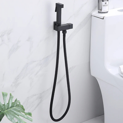 Kit Ducha Higiênica Luxo com Comando Duplo Cor Preta Instalada
