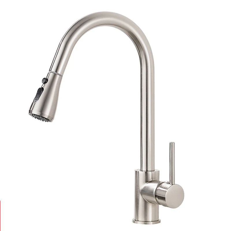 Torneira Gourmet Inox Fosco com Mangueira Extensível Níquel Escovado