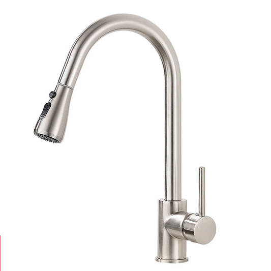 Torneira Gourmet Inox Fosco com Mangueira Extensível Níquel Escovado