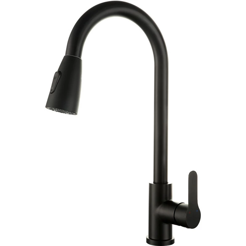 Torneira Gourmet Inox Fosco com Mangueira Extensível Preto Fosco