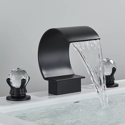 Torneira Gourmet Para Banheiro Monocomando Cascata Luxo Preto Funcionando