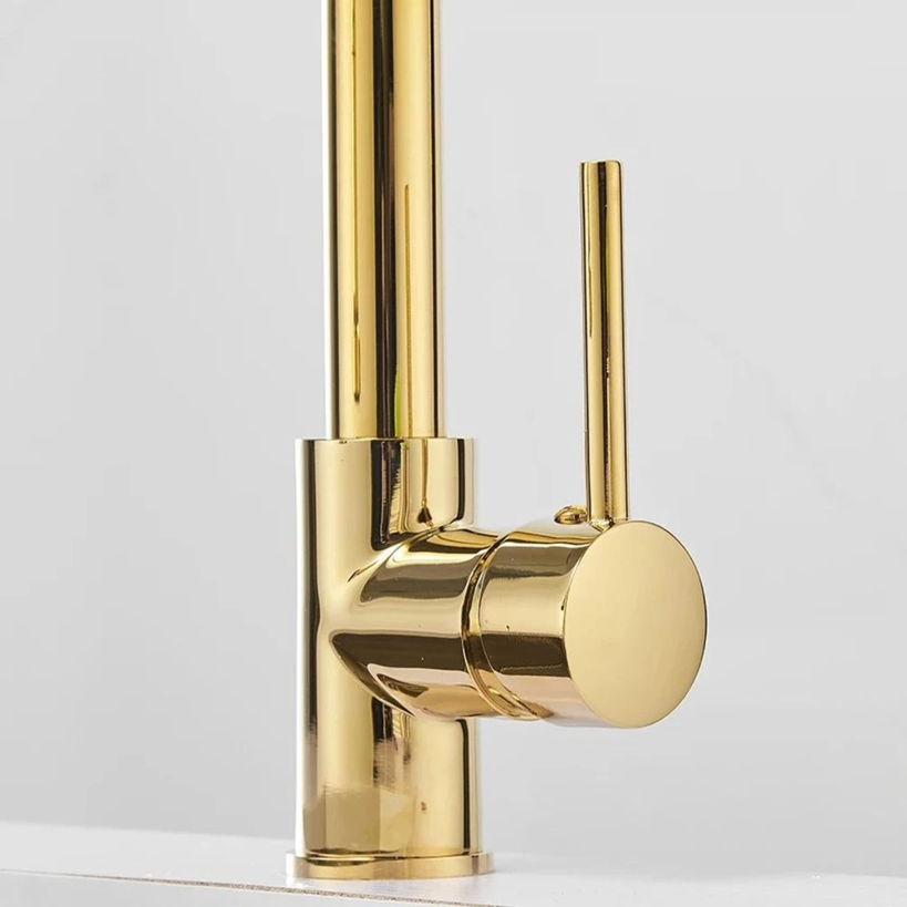 Torneira de Cuba para Cozinha Monocomando Luxo Dourado Detalhes