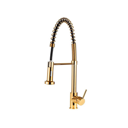 Torneira de Cuba para Cozinha Monocomando Luxo Dourado com preto