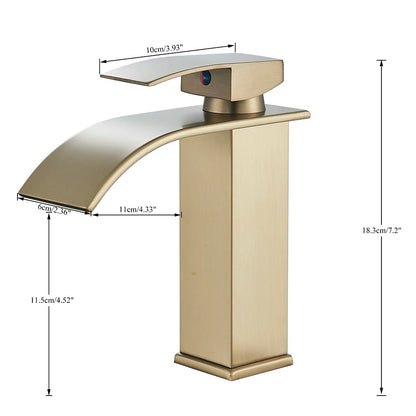 Torneira para Banheiro Cascata Misturador Monocomando Dimensões