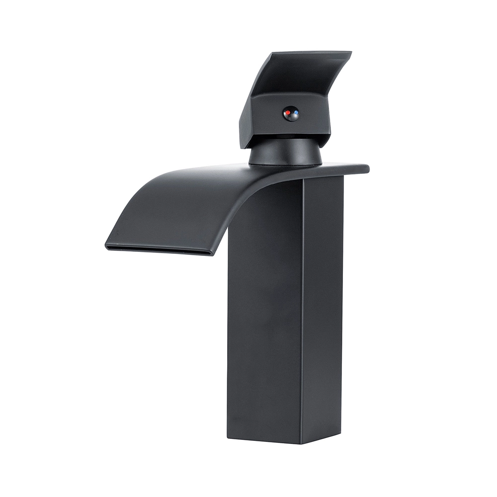 Torneira para Banheiro Cascata Misturador Monocomando Preto