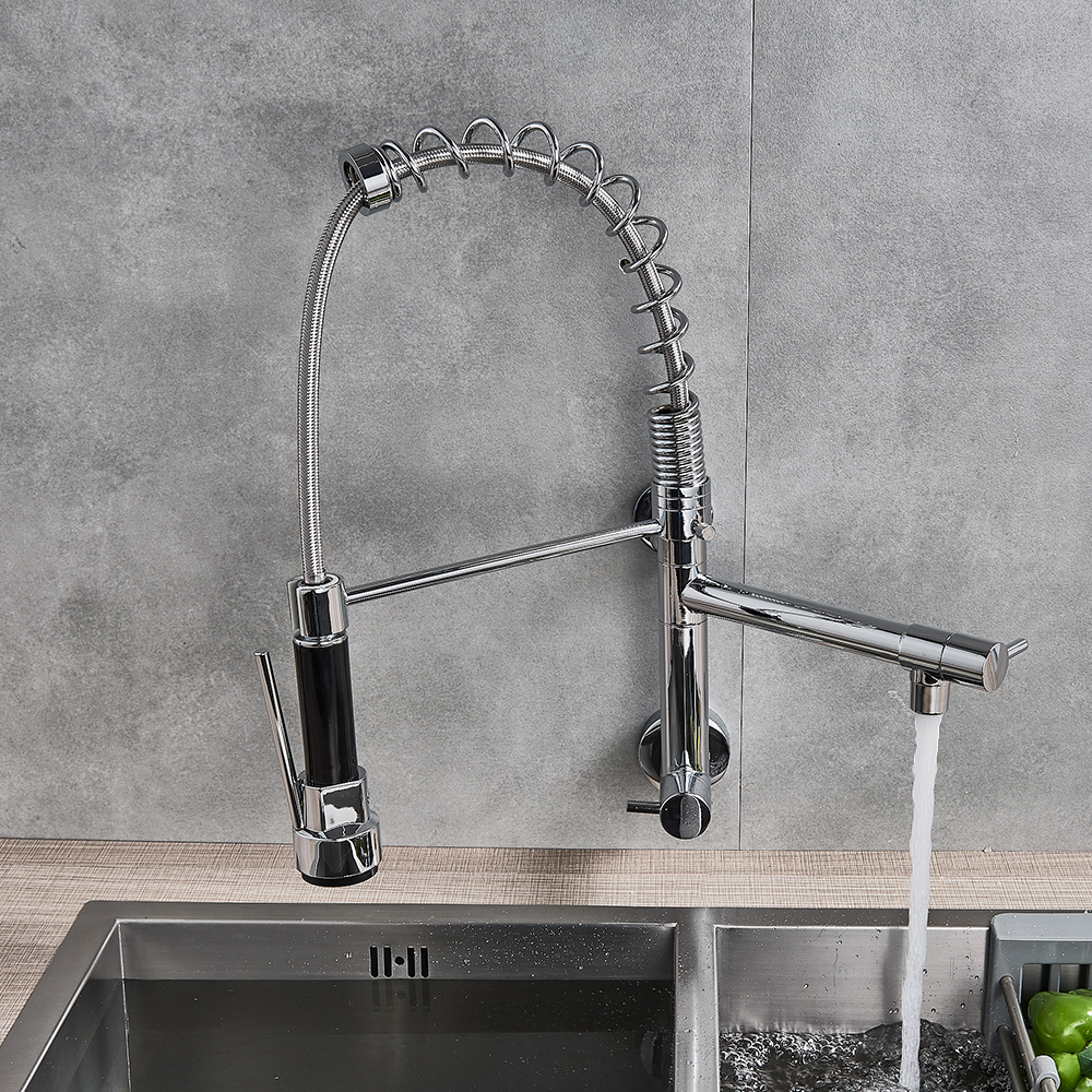 Torneira para Cozinha Gourmet de Parede Luxo Cromado Instalada
