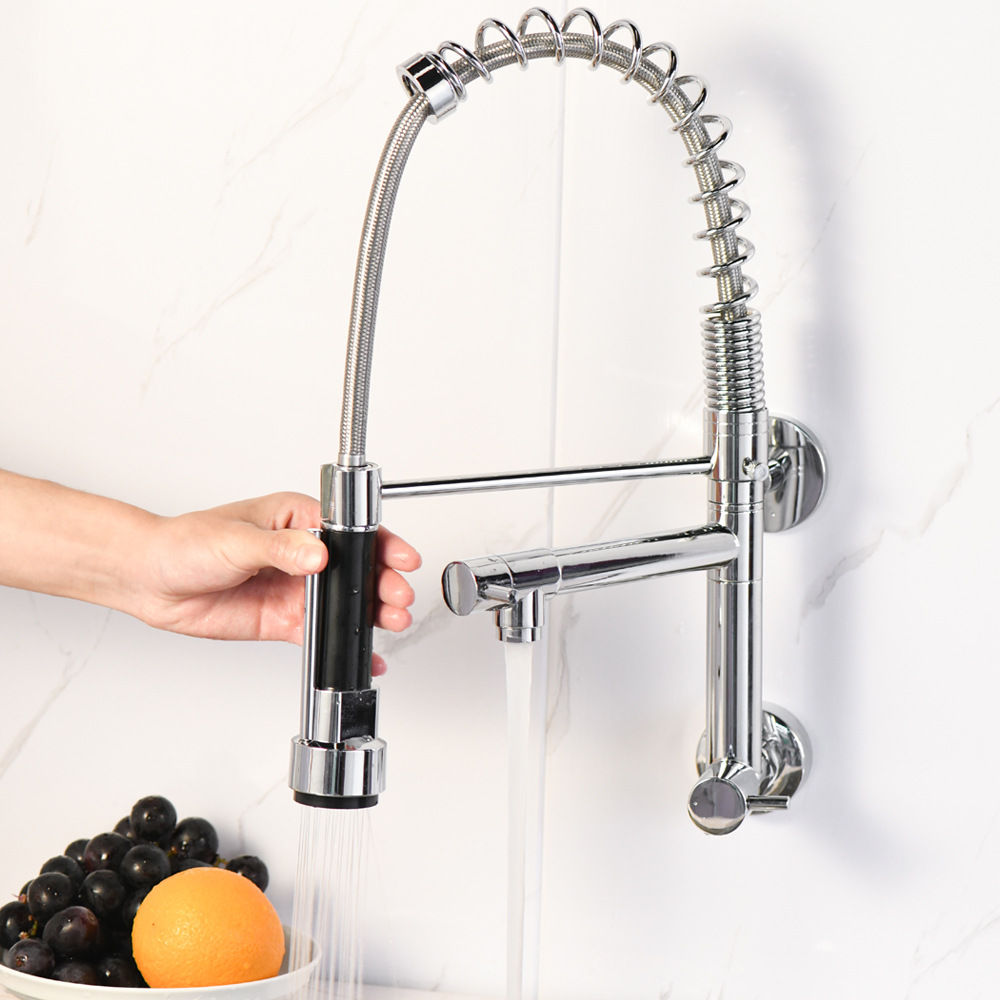 Torneira para Cozinha Gourmet de Parede Luxo Cromado Jato